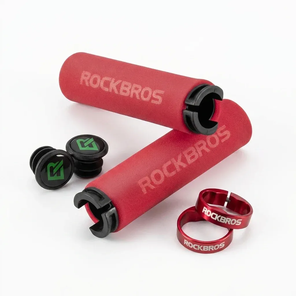 مقابض دراجة ROCKBROS خفيفة بامتصاص اهتزاز وملمس مانع للانزلاق