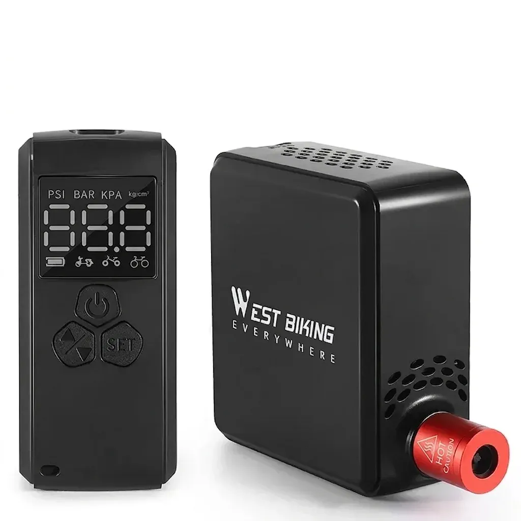 منفاخ دراجات نارية محمول بشاشة رقمية من WEST BIKING