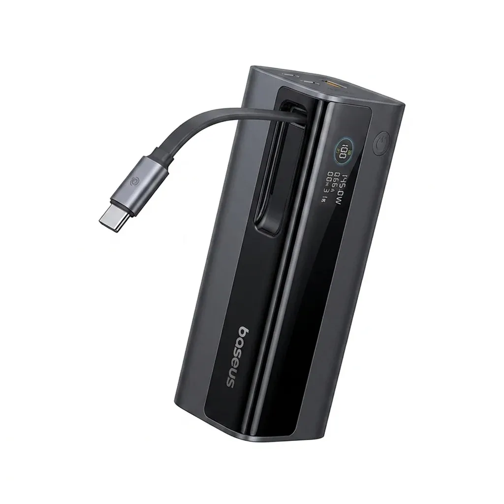باور بنك Baseus 20000mAh بقدرة 145 واط مع كابل Type-C قابل للسحب